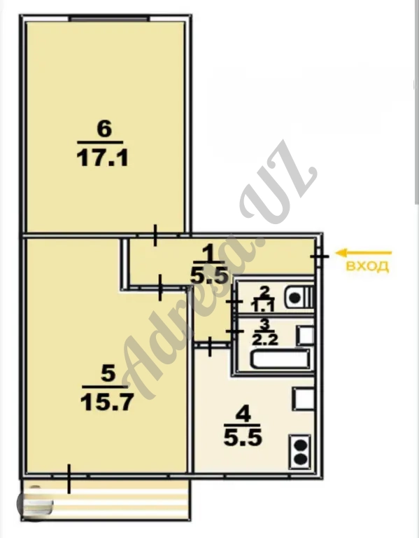 Продается 2 комнатная квартира Юнусабад-7 квартал